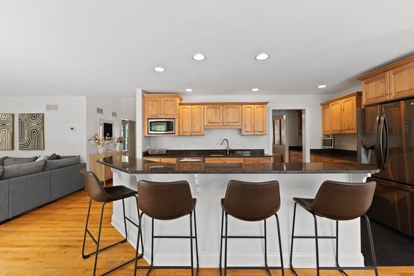 Interior, Kitchen, Recessed Lighting, Wood Texture Flooring