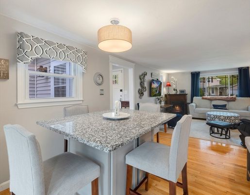 Dining room, Fireplace, Interior, Living room, Wood Texture Flooring