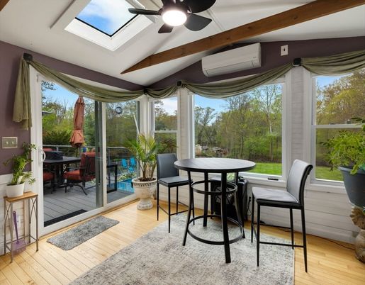Interior, Sun Room, Wooden Beams, Wood Texture Flooring