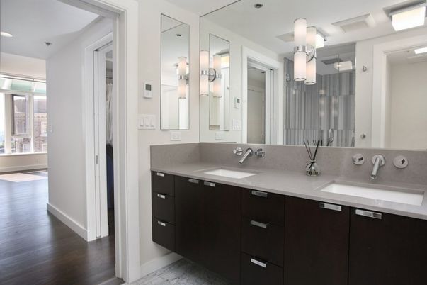 Bathroom, Dual Sink Vanities, Interior, Wood Texture Flooring