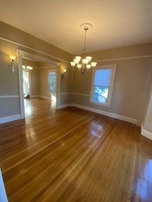 Chandelier, Empty room, Interior, Wood Texture Flooring