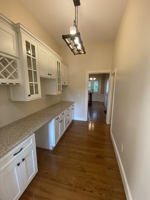 Interior, Kitchen, Pendant Lights, Wood Texture Flooring