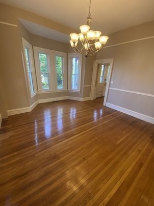 Chandelier, Empty room, Interior, Wood Texture Flooring