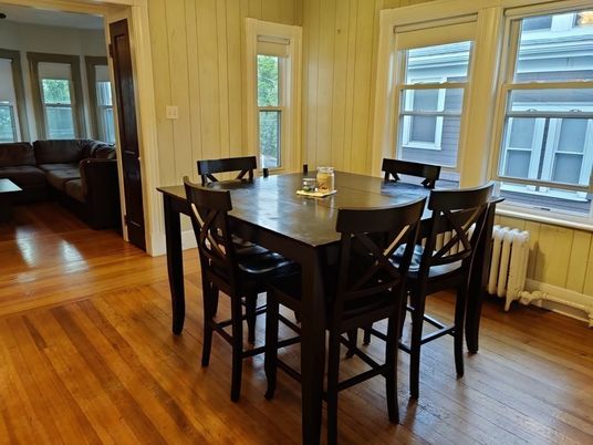 Dining room, Interior, Wood Texture Flooring