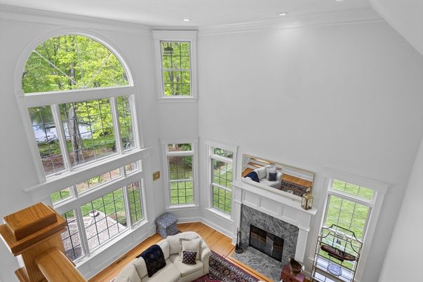 Fireplace, Interior, Recessed Lighting, Wood Texture Flooring