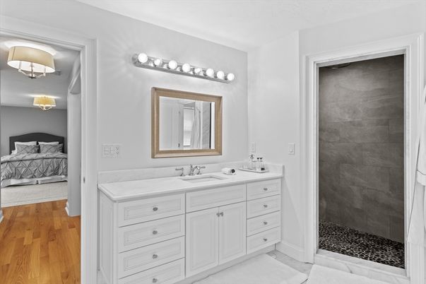 Bathroom, Bedroom, Interior, Stone Walls, Wood Texture Flooring
