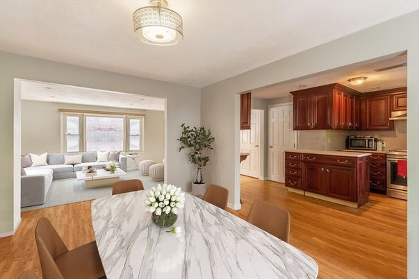 Dining room, Interior, Kitchen, Living room, Wood Texture Flooring