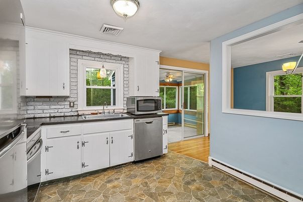 Interior, Kitchen, Wood Texture Flooring