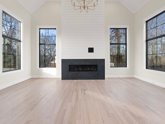 Empty room, Fireplace, Interior, Wood Texture Flooring