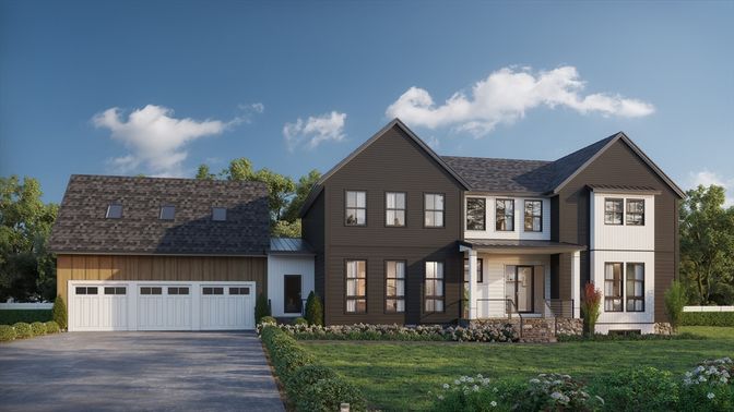 Attached, Exterior, Facade, Farmhouse