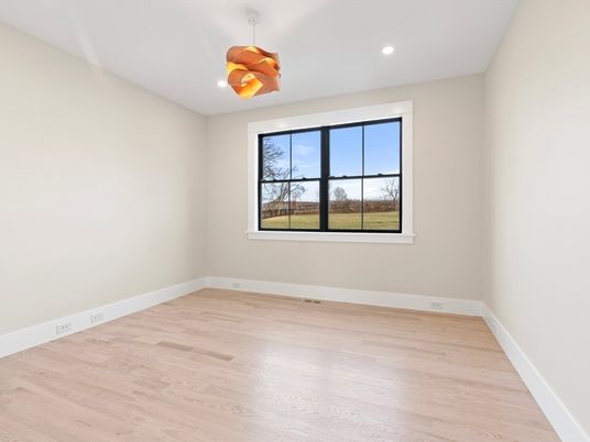 Empty room, Interior, Pendant Lights, Recessed Lighting, Wood Texture Flooring