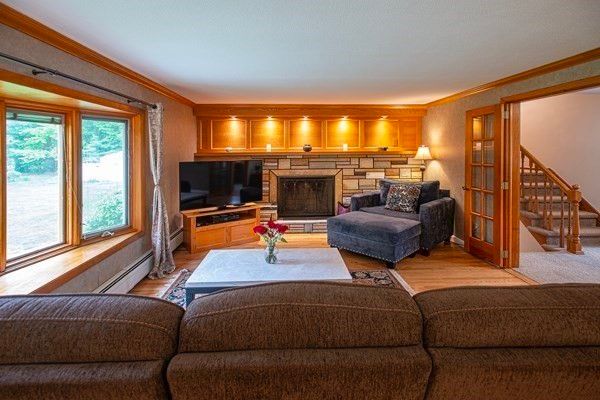 Fireplace, Interior, Living room, Wood Texture Flooring