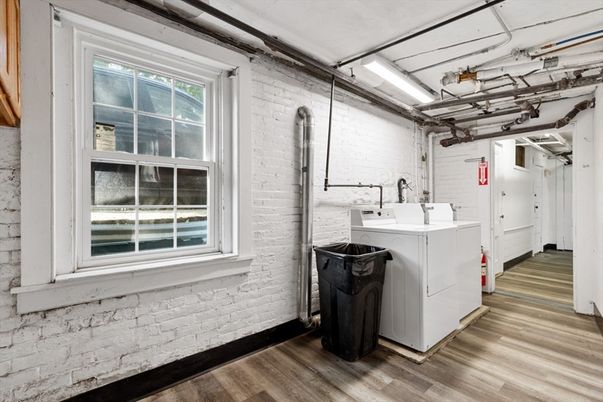 Interior, Stone Walls, Washer, Wood Texture Flooring