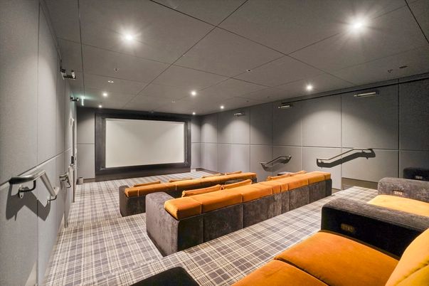 Interior, Projection Screen, Recessed Lighting, Theatre Room