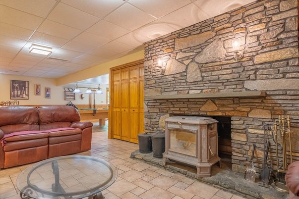Fireplace, Interior, Living room, Stone Walls