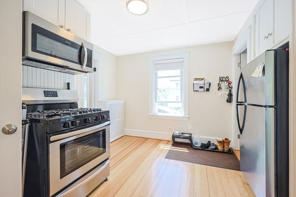 Interior, Kitchen, Stainless Steel Appliances, Wood Texture Flooring