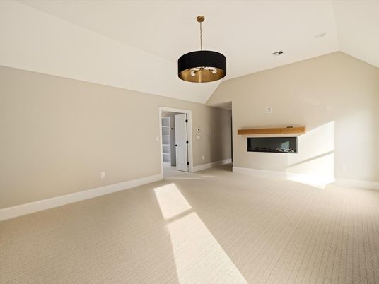 Empty room, Fireplace, Interior, Pendant Lights