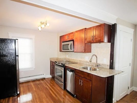 Interior, Kitchen, Stainless Steel Appliances, Wood Texture Flooring