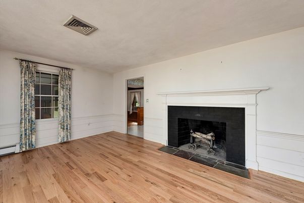 Empty room, Fireplace, Interior, Wood Texture Flooring