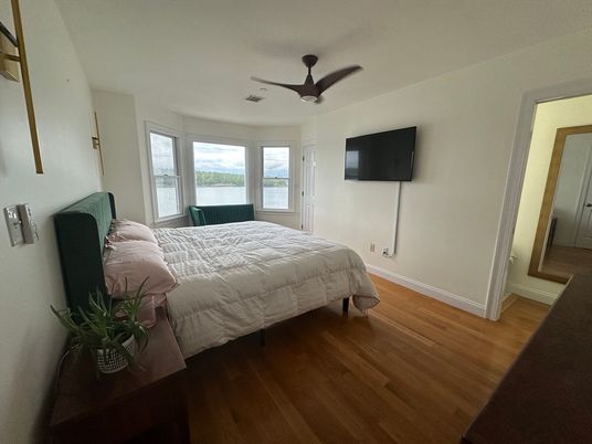 Bedroom, Interior, Water, Wood Texture Flooring