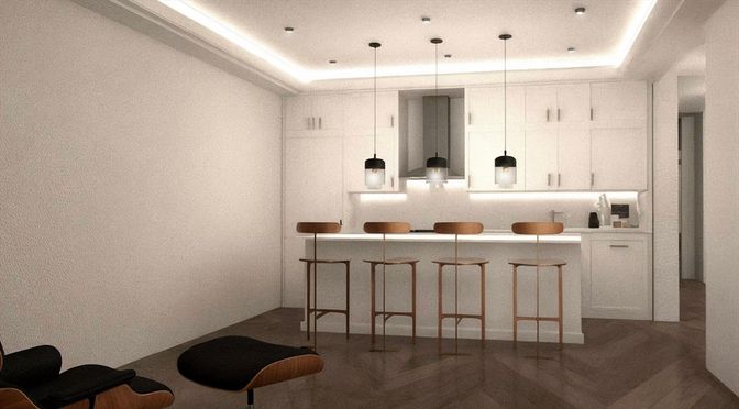Interior, Kitchen, Pendant Lights, Recessed Lighting