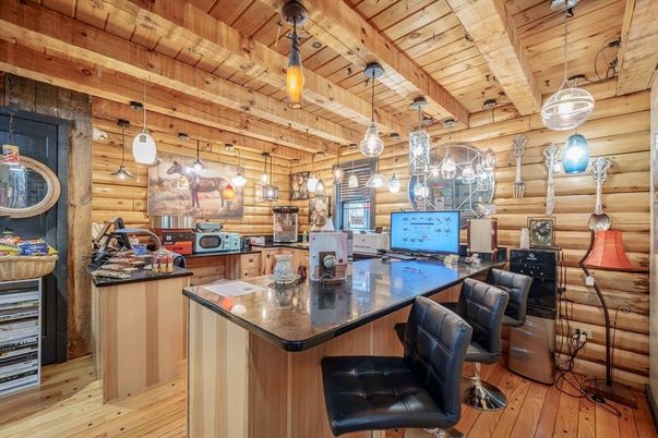 Interior, Kitchen, Pendant Lights, Wooden Beams, Wooden Ceilings, Wood Texture Flooring, Wooden Walls