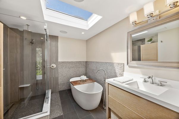 Bathroom, Dual Sink Vanities, Free Standing Baths, Glass Shower, Interior, Recessed Lighting
