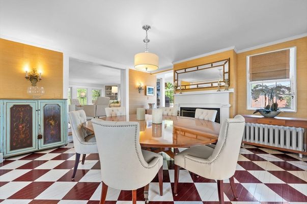 Dining room, Fireplace, Interior, Living room
