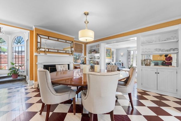 Dining room, Fireplace, Interior, Living room
