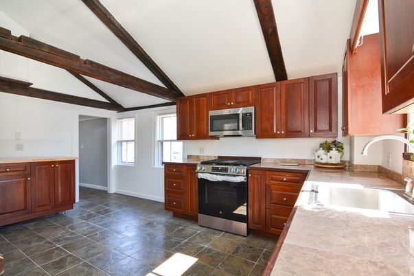 Interior, Kitchen, Stainless Steel Appliances, Wooden Beams