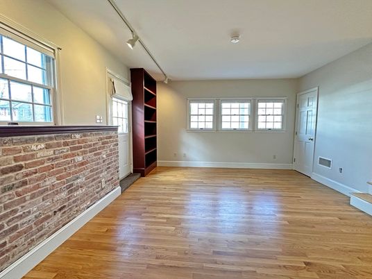 Empty room, Interior, Stone Walls, Wood Texture Flooring