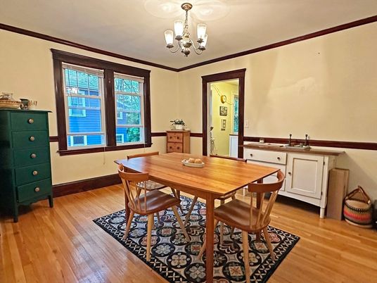 Chandelier, Dining room, Interior, Wood Texture Flooring