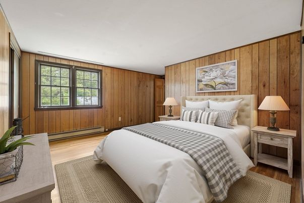 Bedroom, Interior, Wood Texture Flooring, Wooden Walls