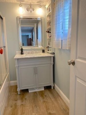 Bathroom, Interior, Wood Texture Flooring