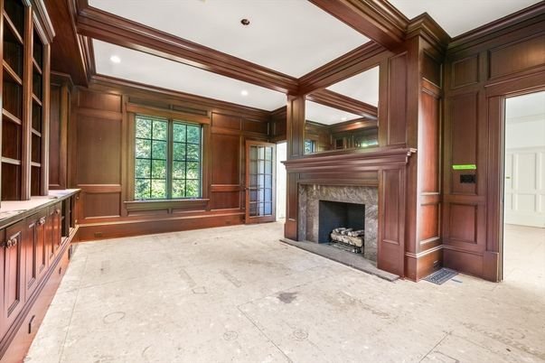 Fireplace, Interior, Recessed Lighting, Wooden Walls