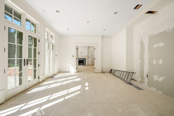 Empty room, Fireplace, Interior, Recessed Lighting