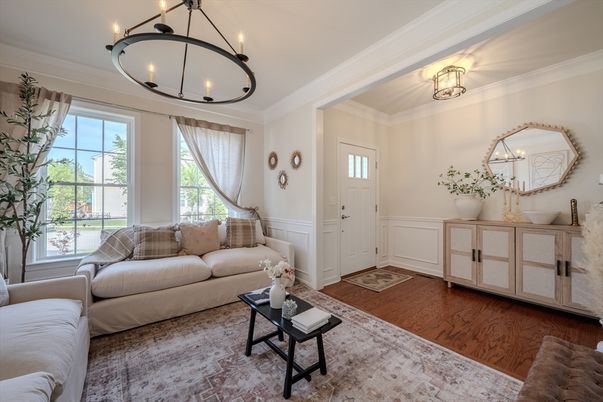 Chandelier, Interior, Living room, Wood Texture Flooring