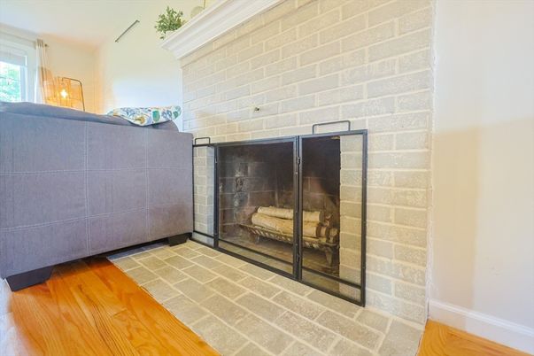 Fireplace, Interior, Stone Walls, Wood Texture Flooring