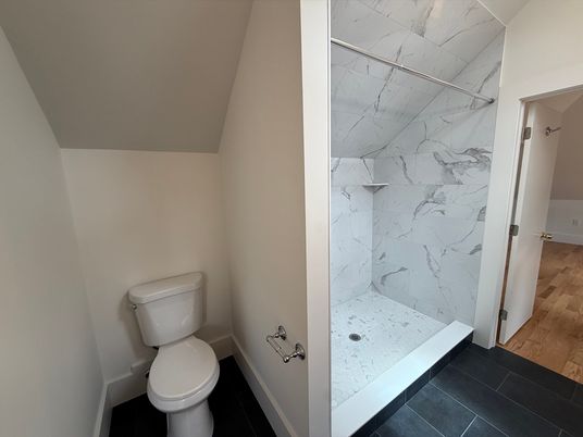 Bathroom, Interior, Marble Walls, Wood Texture Flooring