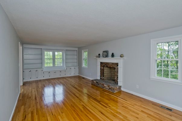 Empty room, Fireplace, Interior, Wood Texture Flooring