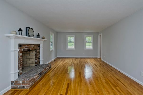 Empty room, Fireplace, Interior, Wood Texture Flooring