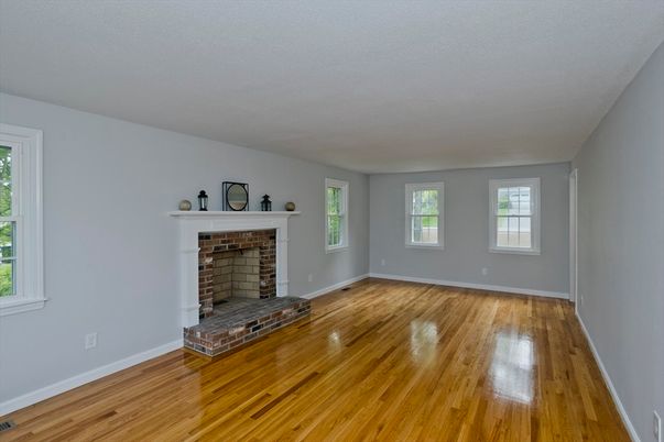 Empty room, Fireplace, Interior, Wood Texture Flooring