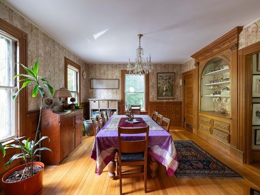 Chandelier, Dining room, Interior, Wood Texture Flooring