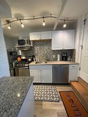 Interior, Kitchen, Stainless Steel Appliances, Wood Texture Flooring