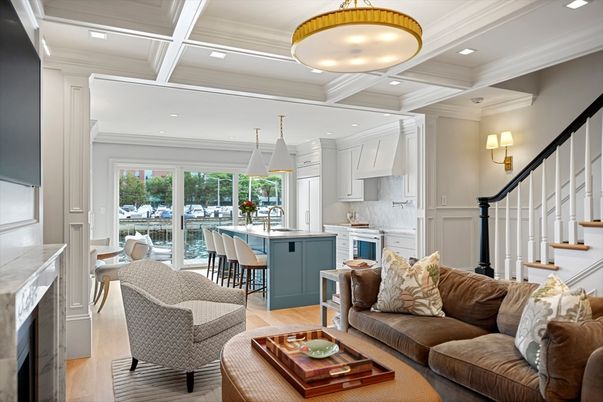 Interior, Kitchen, Living room, Pendant Lights, Recessed Lighting, Wood Texture Flooring