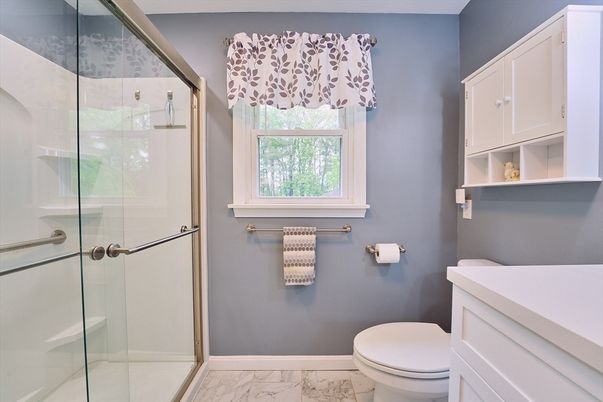Bathroom, Glass Shower, Interior, Marble