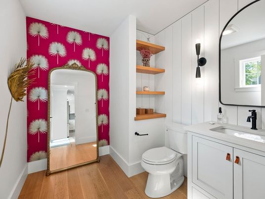 Bathroom, Interior, Wood Texture Flooring