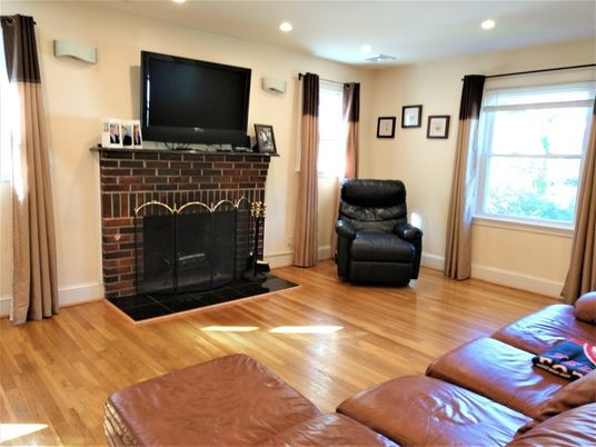 Fireplace, Interior, Recessed Lighting, Wood Texture Flooring