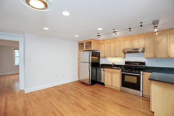Interior, Kitchen, Recessed Lighting, Wood Texture Flooring