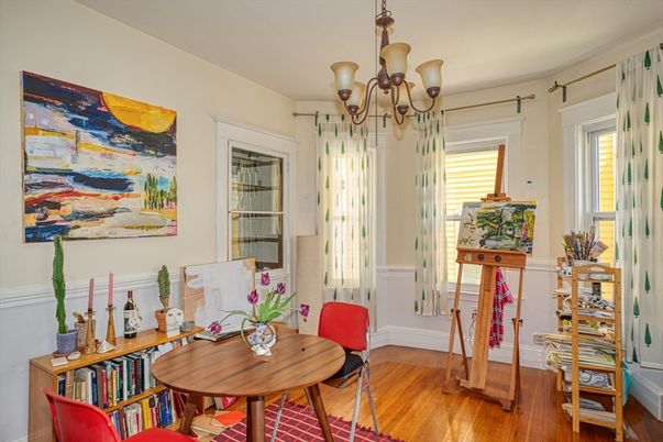 Chandelier, Dining room, Interior, Wood Texture Flooring